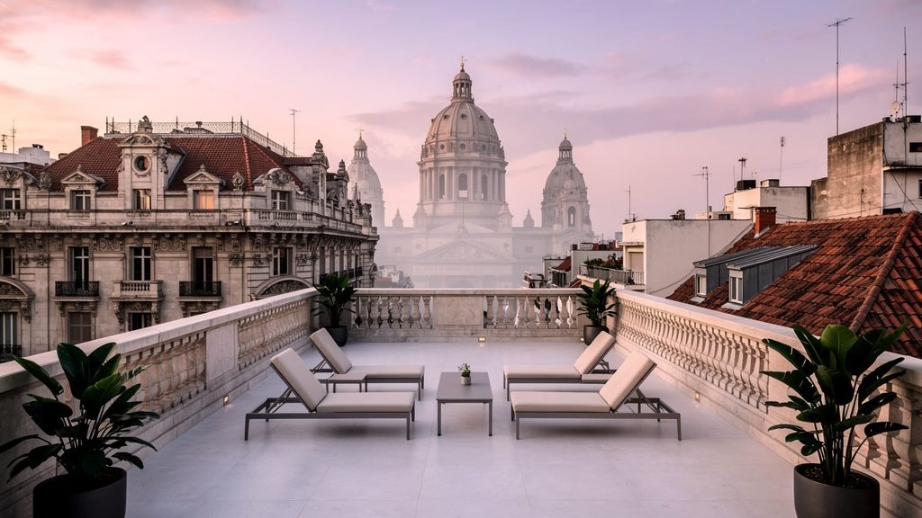 Terraza premium con vista a las cúpulas de Buenos Aires